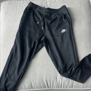 Nike Black Athletic Joggers with White Swoosh